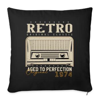 Retro 1974 Birthday Gift 1974 Vintage 1974 - Sofa pillowcase 17,3'' x 17,3'' (45 x 45 cm) - black - Front