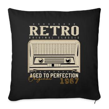 Retro 1967 Geburtstagsgeschenk 1967 Jahrgang 1967 - Sofakissenbezug 45 x 45 cm - Schwarz - Vorne