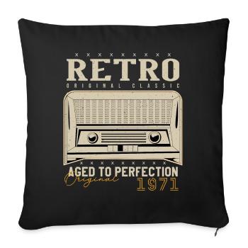 Retro 1971 Birthday Gift 1971 Vintage 1971 - Sofa pillowcase 17,3'' x 17,3'' (45 x 45 cm) - black - Front