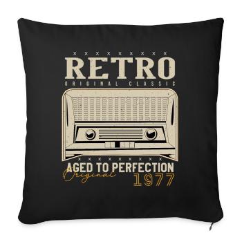 Retro 1977 Birthday Gift 1977 Vintage 1977 - Sofa pillowcase 17,3'' x 17,3'' (45 x 45 cm) - black - Front