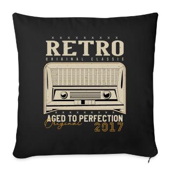 Rétro 2017 Cadeau Anniversaire 2017 Millésime 2017 - Housse de coussin décorative 45 x 45 cm - noir - Devant