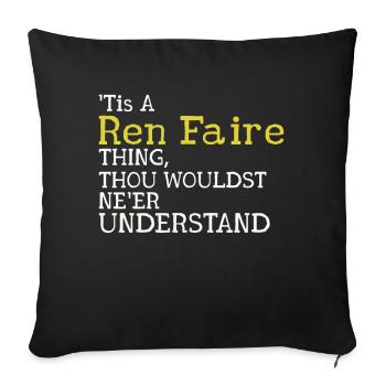 Renfaire Thing Joust Joute Ren Faire - Housse de coussin décorative 45 x 45 cm - noir - Devant