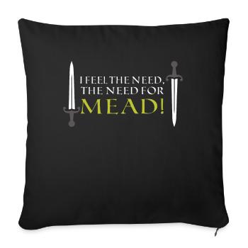Je ressens le besoin de joute d’hydromel Ren Faire - Housse de coussin décorative 45 x 45 cm - noir - Devant