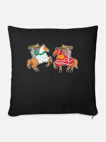 Pferdeturnier Ren Faire - Sofakissenbezug 45 x 45 cm - Schwarz