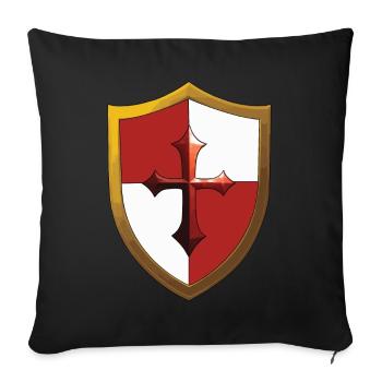 Bouclier Joute Ren Faire - Housse de coussin décorative 45 x 45 cm - noir - Devant