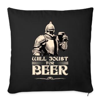 Joute de la Volonté pour la Joute de la Bière Ren Faire - Housse de coussin décorative 45 x 45 cm - noir - Devant
