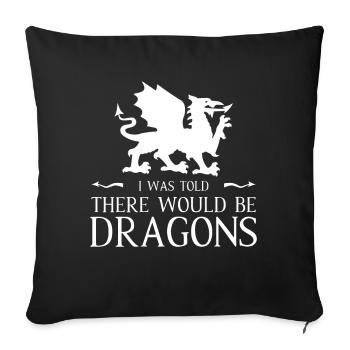 On m’a dit qu’il y aurait Dragons Joust Ren Faire - Housse de coussin décorative 45 x 45 cm - noir - Devant