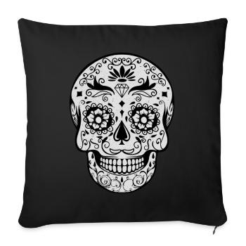 White Muertos Day Of Dead Halloween - Sofa pillowcase 17,3'' x 17,3'' (45 x 45 cm) - black - Front