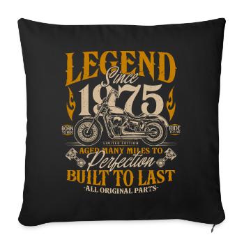 Legend Since 1975 Cadeau d’anniversaire moto - Housse de coussin décorative 45 x 45 cm - noir - Devant