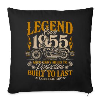Legend Since 1955 Cadeau d’anniversaire moto - Housse de coussin décorative 45 x 45 cm - noir - Devant