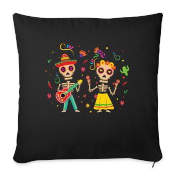 Tanzendes Skelett Muertos Tag Des Toten Party - Sofakissenbezug 45 x 45 cm - Schwarz - Vorne