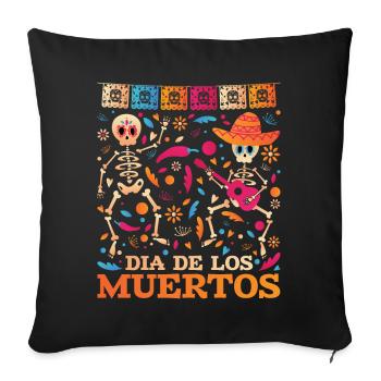 Dia De Los Muertos Jour Des Morts Fête D’Halloween - Housse de coussin décorative 45 x 45 cm - noir - Devant