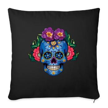 Mexikanisches Skelett Muertos Tag Des Toten Halloween - Sofakissenbezug 45 x 45 cm - Schwarz - Vorne