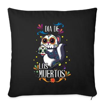 Süßes Kawaii Eichhörnchen Muertos Tag der Toten Halloween - Sofakissenbezug 45 x 45 cm - Schwarz - Vorne