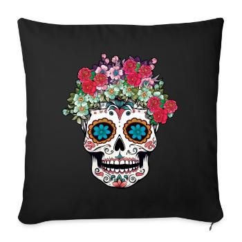 Dia De Los Muertos Tag Des Toten Halloween Schädel - Sofakissenbezug 45 x 45 cm - Schwarz - Vorne