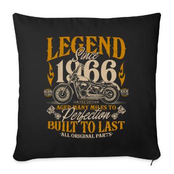 Legend Since 1966 Cadeau d’anniversaire moto - Housse de coussin décorative 45 x 45 cm - noir - Devant
