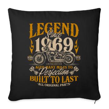Legend Since 1969 Motorcycle Birthday Gift - Sofa pillowcase 17,3'' x 17,3'' (45 x 45 cm) - black - Front