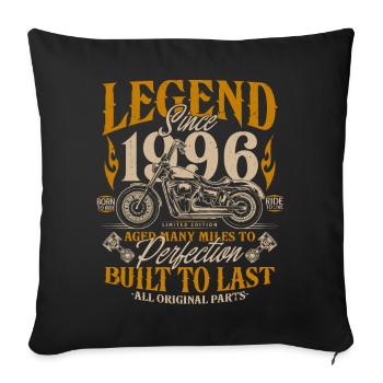 Legend Since 1996 Cadeau d’anniversaire moto - Housse de coussin décorative 45 x 45 cm - noir - Devant