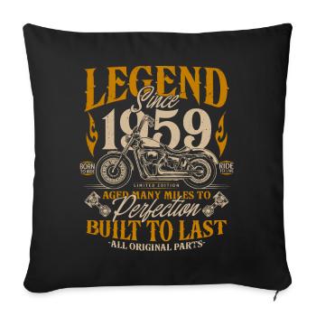 Legend Since 1959 Cadeau d’anniversaire moto - Housse de coussin décorative 45 x 45 cm - noir - Devant