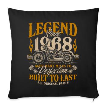 Legend Since 1968 Cadeau d’anniversaire moto - Housse de coussin décorative 45 x 45 cm - noir - Devant