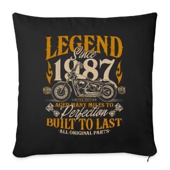 Legend Since 1987 Cadeau d’anniversaire moto - Housse de coussin décorative 45 x 45 cm - noir - Devant