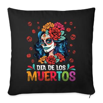 Dia De Los Muertos Tag Der Toten Mexikanische Catrina - Sofakissenbezug 45 x 45 cm - Schwarz - Vorne