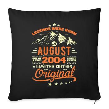 Cadeau Août 2004 Anniversaire Aout 2004 Vintage - Housse de coussin décorative 45 x 45 cm - noir - Devant