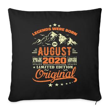 August 2020 Geburtstag August 2020 Vintage Geschenk - Sofakissenbezug 45 x 45 cm - Schwarz - Vorne