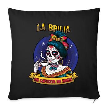 No Coffee No Magic Muertos Day Of Dead - Sofa pillowcase 17,3'' x 17,3'' (45 x 45 cm) - black - Front