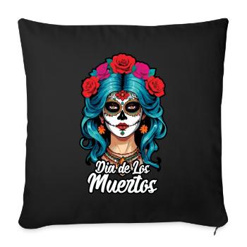 La Catrina Floral Muertos Tag Des Toten Halloween - Sofakissenbezug 45 x 45 cm - Schwarz - Vorne