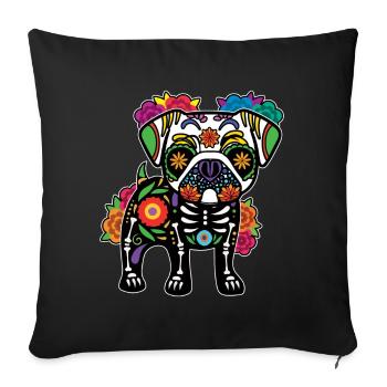 Carlin Floral Squelette Muertos Jour Des Morts - Housse de coussin décorative 45 x 45 cm - noir - Devant