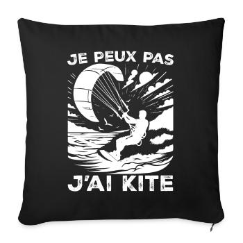 I Can't I Kite Gift Humor Kitesurfer - Sofa pillowcase 17,3'' x 17,3'' (45 x 45 cm) - black - Front