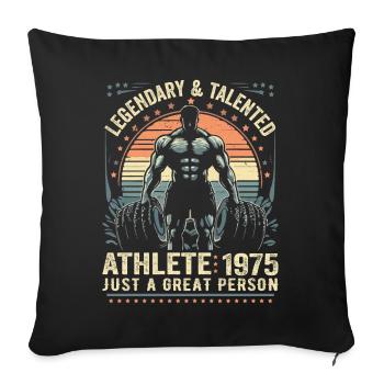 Vintage 1975 Fitness Birthday Gift 1975 - Sofa pillowcase 17,3'' x 17,3'' (45 x 45 cm) - black - Front