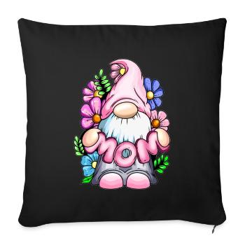 Femmes Amoureux Des Plantes Gnomes Maman Figurine - Housse de coussin décorative 45 x 45 cm - noir - Devant