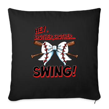 Baseballschläger Schleife Schwester Baseballshirt - Sofakissenbezug 45 x 45 cm - Schwarz - Vorne