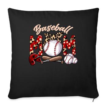 Mutter Sohn Verein Baseballoutfit Baseball Mom - Sofakissenbezug 45 x 45 cm - Schwarz - Vorne