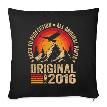 Original 2016 Jahrgang 2016 Jubiläum 2016 Retro - Sofakissenbezug 45 x 45 cm - Schwarz - Vorne