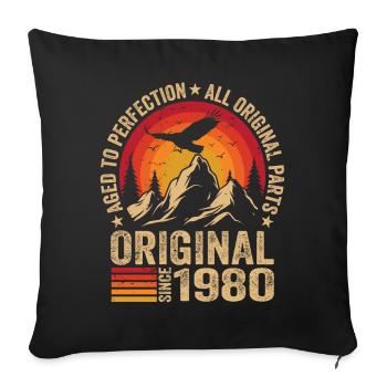 Original 1980 Vintage 1980 Anniversaire 1980 Rétro - Housse de coussin décorative 45 x 45 cm - noir - Devant