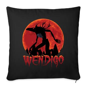 Cryptide Monstres Folk Wendigo Cryptide Effrayant - Housse de coussin décorative 45 x 45 cm - noir - Devant