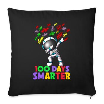 Astronaut Dabbing School 100 Days Smarter Smarter - Sofa pillowcase 17,3'' x 17,3'' (45 x 45 cm) - black - Front