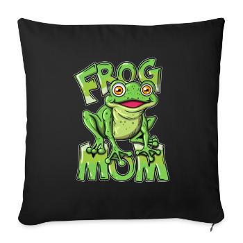 Frog Mom Toad Garden Pond Fish Pond Frog Mom - Sofa pillowcase 17,3'' x 17,3'' (45 x 45 cm) - black - Front
