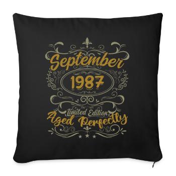 Legends September 1987 | Gift September 1987 - Sofa pillowcase 17,3'' x 17,3'' (45 x 45 cm) - black - Front