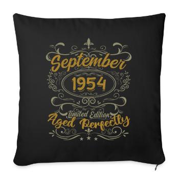 Légendes Septembre 1954 | Gift September 1954 - Housse de coussin décorative 45 x 45 cm - noir - Devant