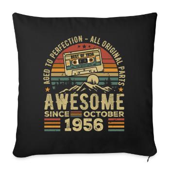 October 1956 Birthday Gift October 1956 - Sofa pillowcase 17,3'' x 17,3'' (45 x 45 cm) - black - Front