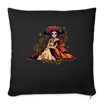 La Calavera Muertos Halloween Day Of Dead - Sofa pillowcase 17,3'' x 17,3'' (45 x 45 cm) - black - Front