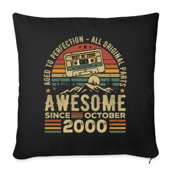 October 2000 Birthday Gift October 2000 - Sofa pillowcase 17,3'' x 17,3'' (45 x 45 cm) - black - Front