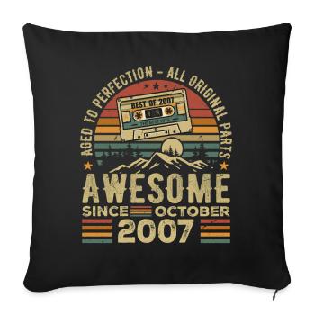October 2007 Birthday Gift October 2007 - Sofa pillowcase 17,3'' x 17,3'' (45 x 45 cm) - black - Front