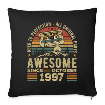 October 1997 Birthday Gift October 1997 - Sofa pillowcase 17,3'' x 17,3'' (45 x 45 cm) - black - Front