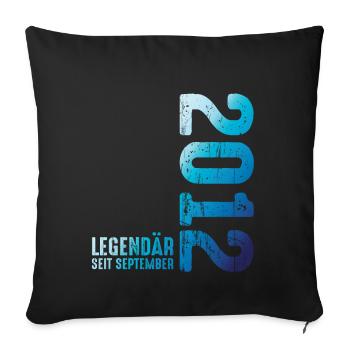 Septembre 2012 Année 2012 Rétro 2012 Millésime 2012 - Housse de coussin décorative 45 x 45 cm - noir - Devant
