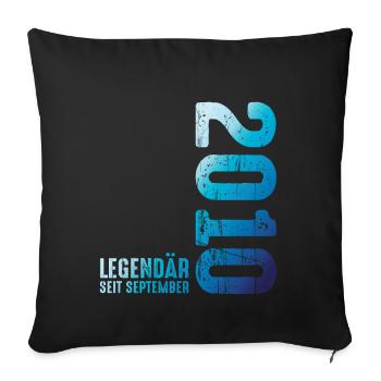 Septembre 2010 Année 2010 Rétro 2010 Millésime 2010 - Housse de coussin décorative 45 x 45 cm - noir - Devant